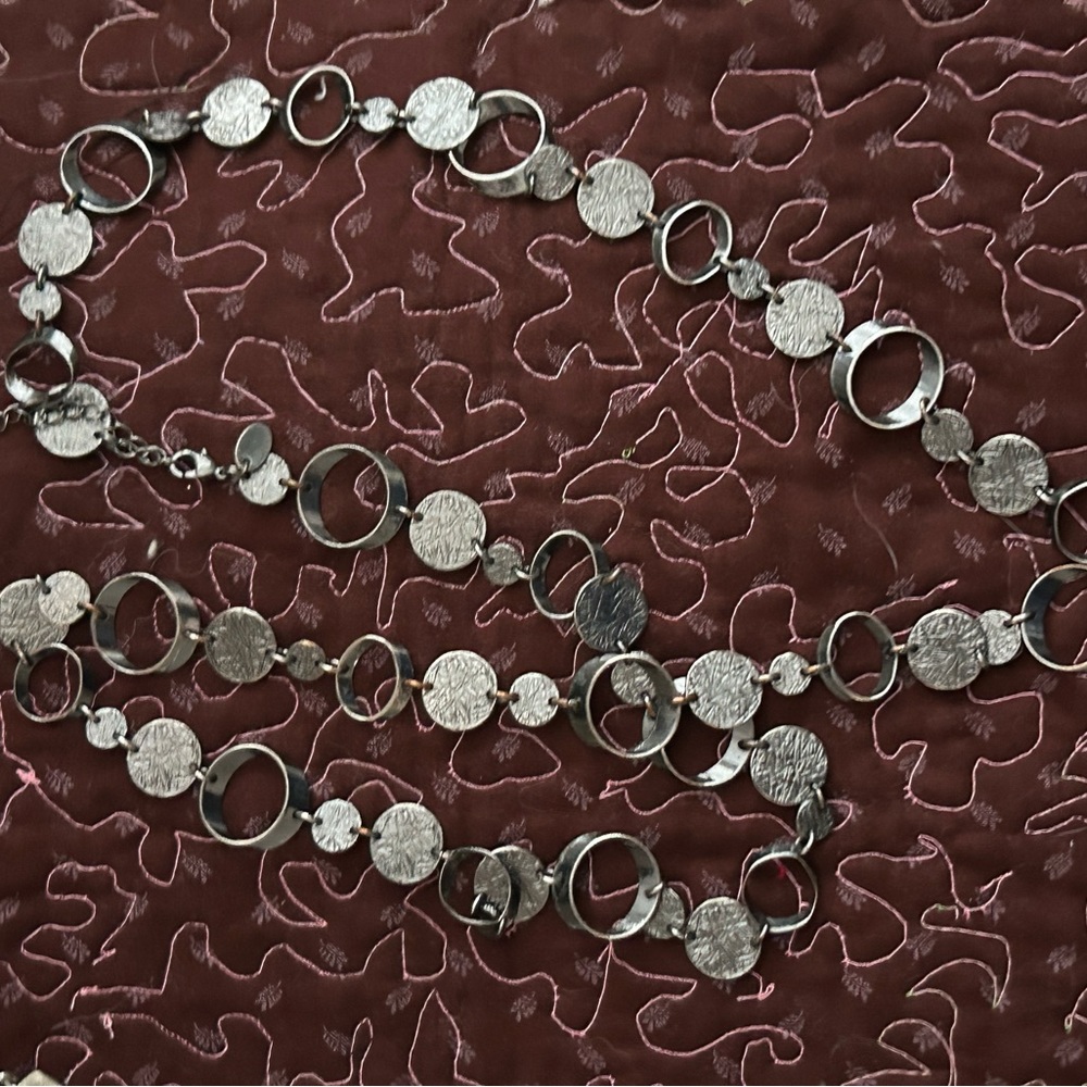 Vintage necklace Lia Sophi long chain silver